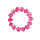 Elastic heart beaded bracelet