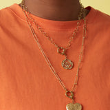 2-in-1 necklace and bracelet with textured links