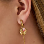Stainless Steel Drop Earrings Flower Casual Daily Simple Series Women's jewelry