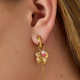 Stainless Steel Drop Earrings Flower Casual Daily Simple Series Women's jewelry