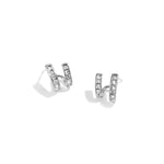 Earrings with double effect and zirconia