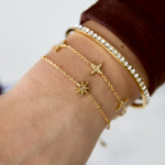 Bracelet with beads and shooting star with stone