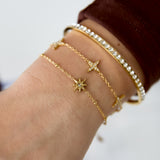 Bracelet with beads and shooting star with stone