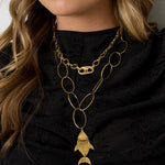 Necklace with button detail