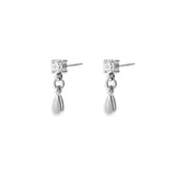 Stud earrings with dangling drop