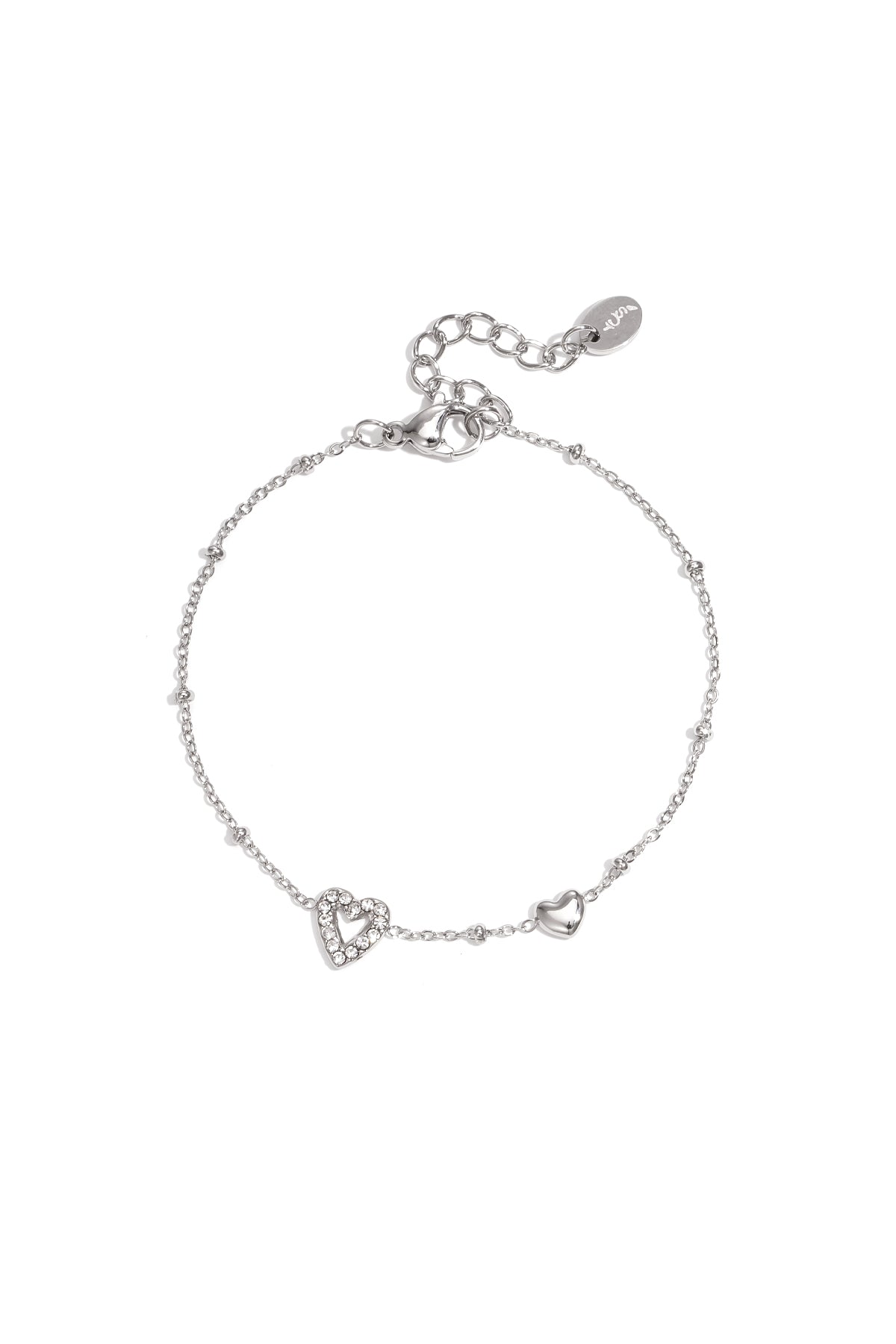 Bracelet with hearts, colored stones, and dots