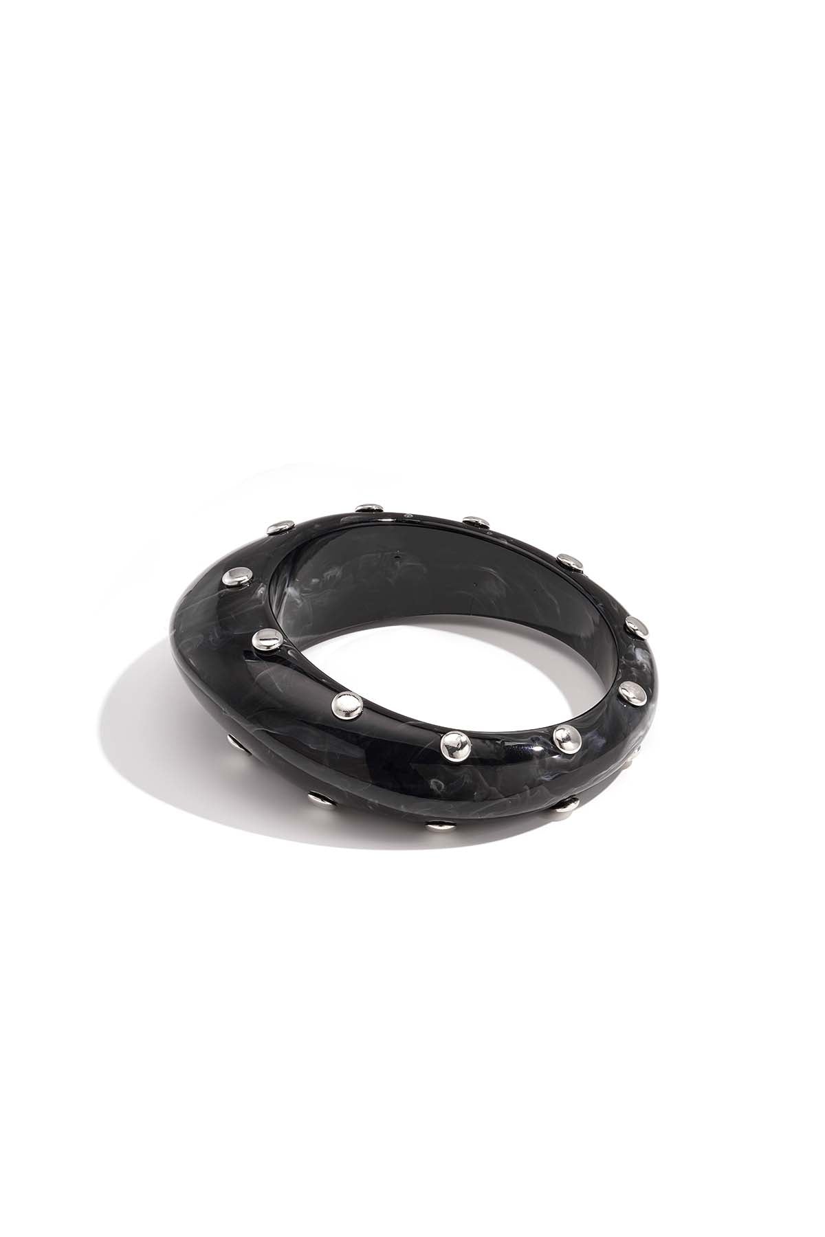 Resin bangle bracelet with studs