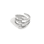 Stainless Steel Statement Rings lines Casual Daily Simple Series Women's jewelry
