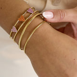 Bangle with rhinestone hearts