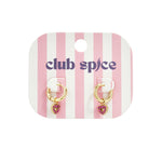 Earrings with decorated heart charm