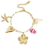 Stainless Steel Charm Bracelets Heart Casual Holiday/Beach Simple Series Women's jewelry
