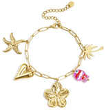 Stainless Steel Charm Bracelets Heart Casual Holiday/Beach Simple Series Women's jewelry