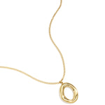 Necklace with organic oval-shaped pendant