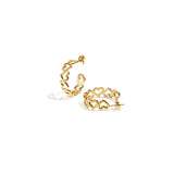 Hoop earrings with alternating hearts
