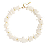 Beaded necklace with different shapes and colors of stones