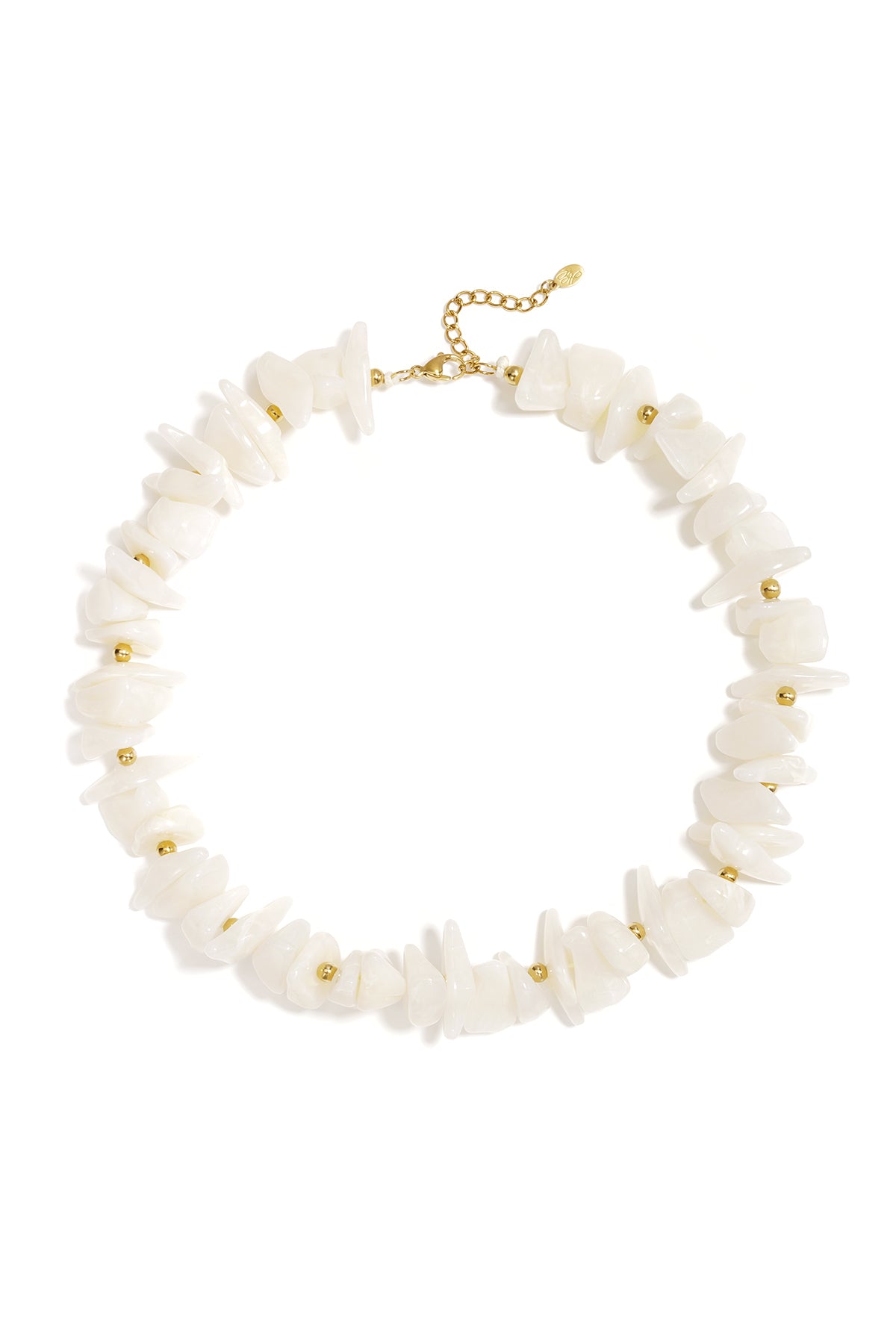 Beaded necklace with different shapes and colors of stones