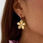 Stainless Steel Drop Earrings Flower Simple Daily Simple Series Women's jewelry