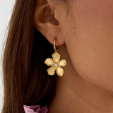 Stainless Steel Drop Earrings Flower Simple Daily Simple Series Women's jewelry