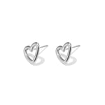 Stainless Steel Stud Earrings Heart Simple Daily Simple Series Women's jewelry
