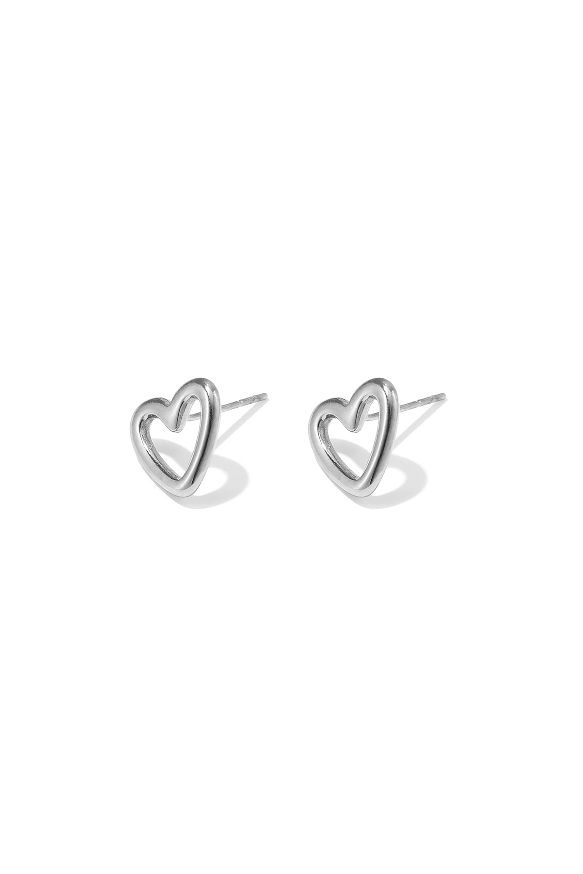 Stainless Steel Stud Earrings Heart Simple Daily Simple Series Women's jewelry