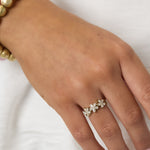 Ring with flowers and stones