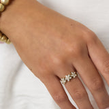 Ring with flowers and stones