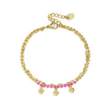 Double bracelet with beads and heart charms