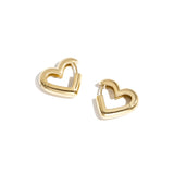 Heart-Shaped Hoop Earrings in Three Sizes