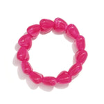Beaded bracelet with large heart beads