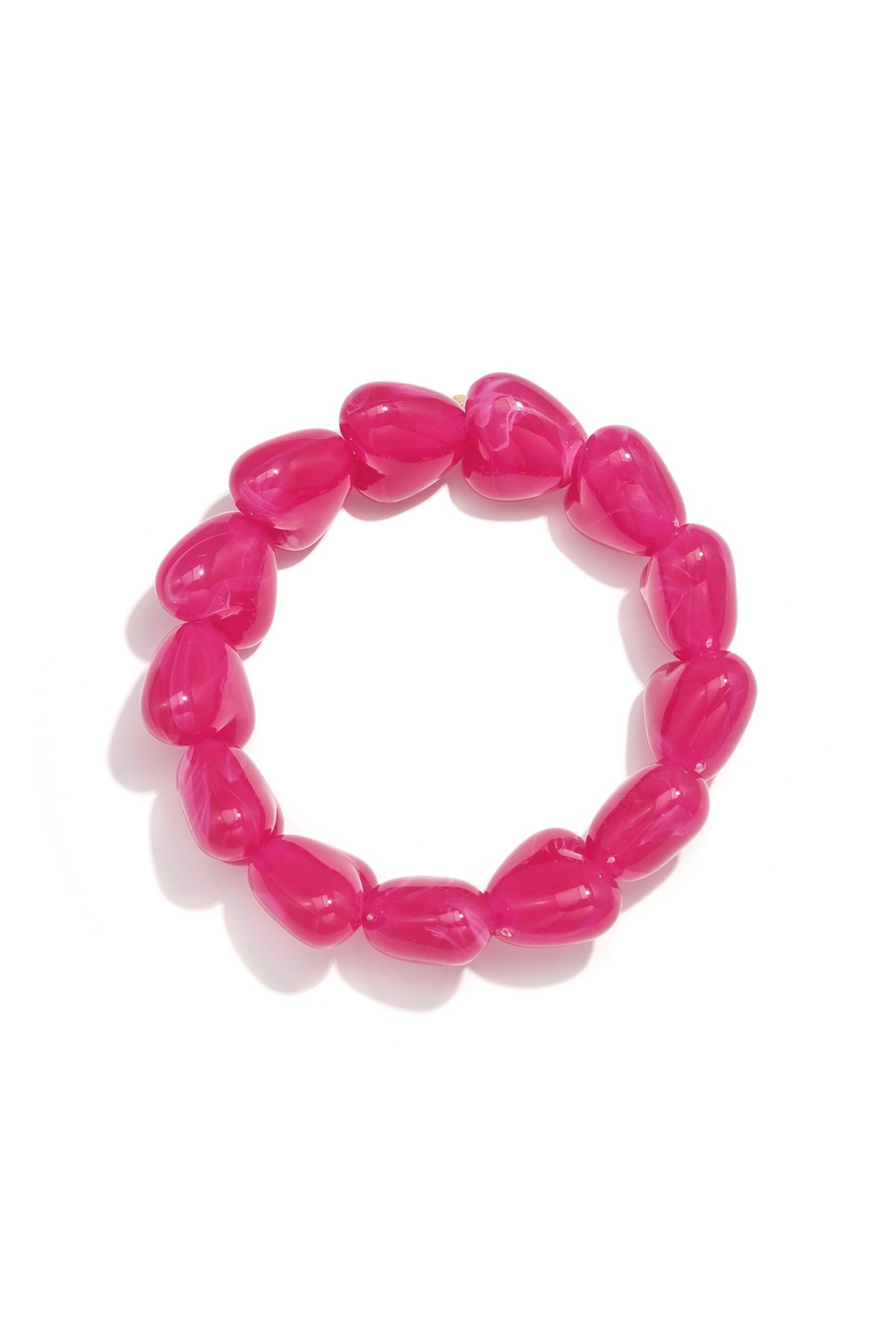Beaded bracelet with large heart beads