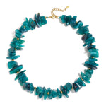 Beaded necklace with different shapes and colors of stones