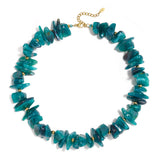 Beaded necklace with different shapes and colors of stones