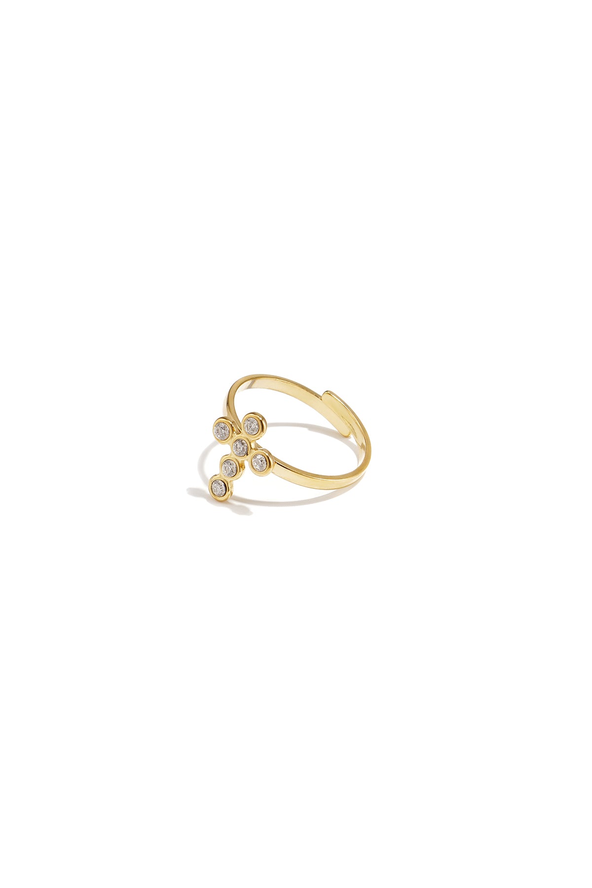 Statement ring with cross and stones