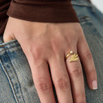 14K Gold Plated Stainless Steel Minimalist Rings Heart Casual Simple Series Women's jewelry