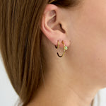 Hoop earrings with round stone