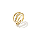 Layered ring with stones