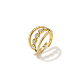 Layered ring with stones
