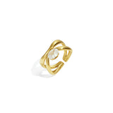 Stainless Steel Gemstone Rings lines Simple Daily Simple Series Women's jewelry