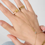 Adjustable double ring with heart