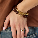 Bracelet with medium beads and front clasp-12mm