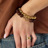 Bracelet with medium beads and front clasp-12mm