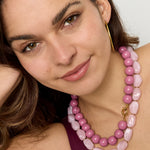 Necklace with organic beads
