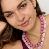 Necklace with organic beads