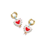 14K Gold Plated Stainless Steel Beads Earrings Heart Simple Daily Simple Series Women's jewelry