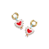 14K Gold Plated Stainless Steel Beads Earrings Heart Simple Daily Simple Series Women's jewelry