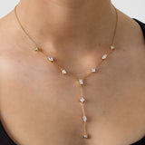 Y-line necklace with stones