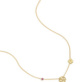 Necklace with clovers and colored stones