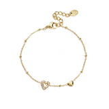 Bracelet with hearts, colored stones, and dots