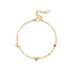Bracelet with heart and stone pattern