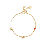 Bracelet with heart and stone pattern